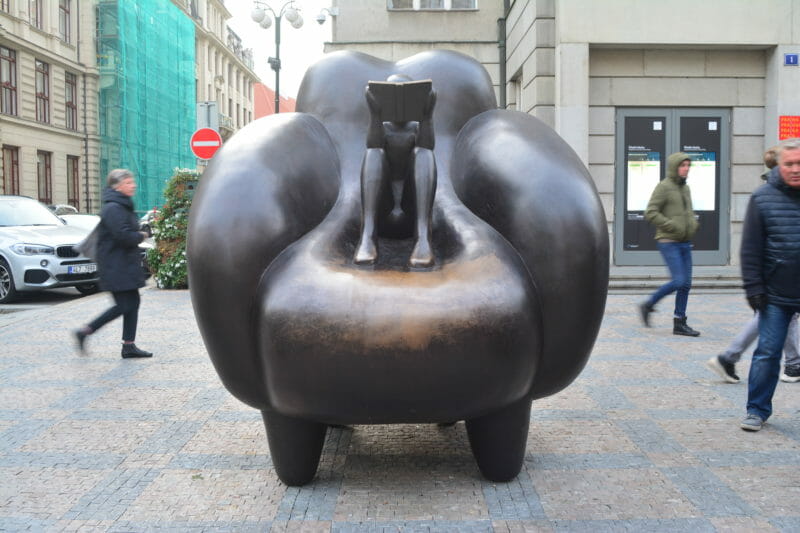 Modern sculpture on the Franz Kafka street
